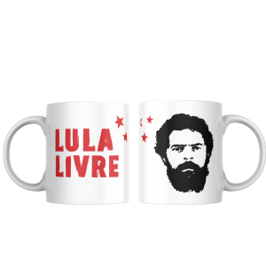 Caneca Porcelana Lula Livre Polimero 350ml     