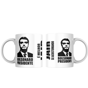 Caneca Porcelana Presidente Bolsonaro Patriota Polimero 350ml     