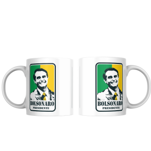 Caneca Porcelana Presidente Bolsonaro Patriota Polimero 350ml     