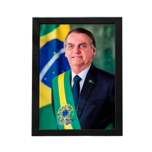 Quadro Decorativo Bolsonaro Presidente Patriota 33x45cm QUADRO COM MOLDURA 33x45cm    