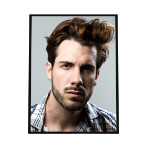 Quadro Decorativo para Barbearia Modelo Cabelo barba 33x45cm QUADRO COM MOLDURA 33x45cm    