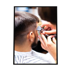 Quadro Decorativo Barbearia Modelo Cabelo Decoração 33x45cm QUADRO COM MOLDURA 33x45cm    
