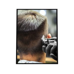 Quadro Decorativo Barbearia Modelo Cabelo Decoração 33x45cm QUADRO COM MOLDURA 33x45cm    