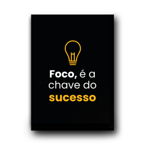 Quadro Decorativo em MDF Foco é a Chave do Sucesso MDF 20X30cm    