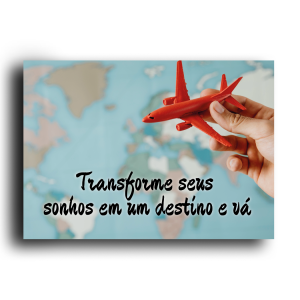 Quadro Decorativo em MDF  Motivacional Viagem - 20x30cm MDF 20X30cm    