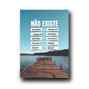 Quadro Decorativo em MDF Não existe Sucesso sem trabalho MDF 20X30cm    