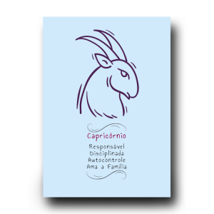 Quadro Decorativo em MDF Signo Capricornio  - 20x30cm MDF 20X30cm    