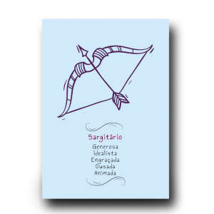 Quadro Decorativo em MDF Signo Sargitário  - 20x30cm MDF 20X30cm    