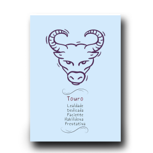 Quadro Decorativo em MDF Signo Touro  - 20x30cm MDF 20X30cm    