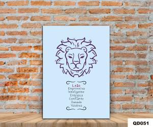 Quadro decorativo MDF 20X30cm Signo Leão