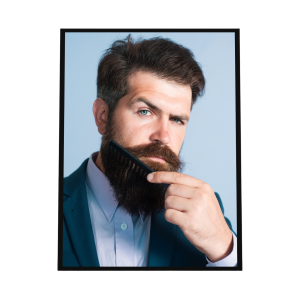 Quadro Decorativo para Barbearia, barba Lenhador 33x45cm QUADRO COM MOLDURA 33x45cm    