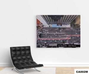 Quadro Para Sala Decorativo - 30x40cm \"Av Paulista - SP\" Canvas 30x40cm 4x0 - Colorido Madeira Borda Infinita 